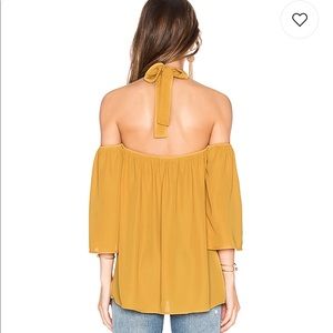 LIONESS Cristobal Off Shoulder Top in Mustard NWT